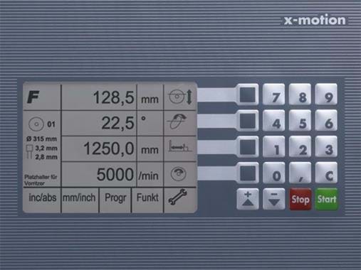 Kappa 550 X-motion - sturingsscherm